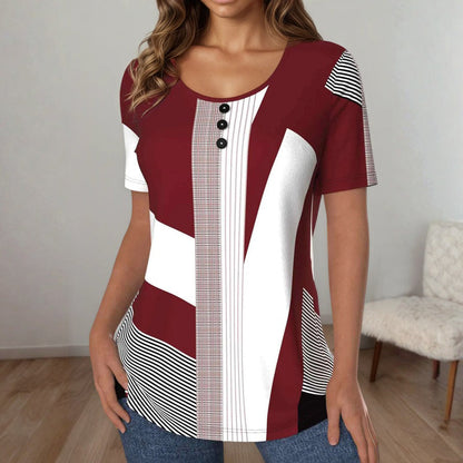 de Líneas Canale Camiseta Premium Cotton con Farbblock