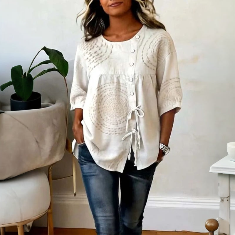 Inspiración Vintage Lässige Blusa de Seda