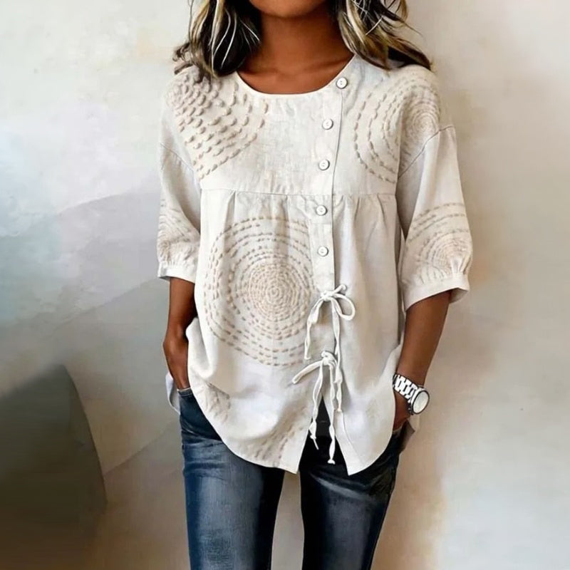 Inspiración Vintage Lässige Blusa de Seda