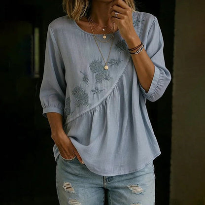 Inspiración Vintage Lässige Blusa de Seda