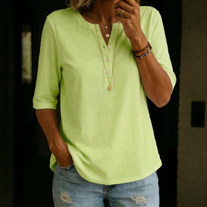 Lässige Einfarbige Blusa de Seda