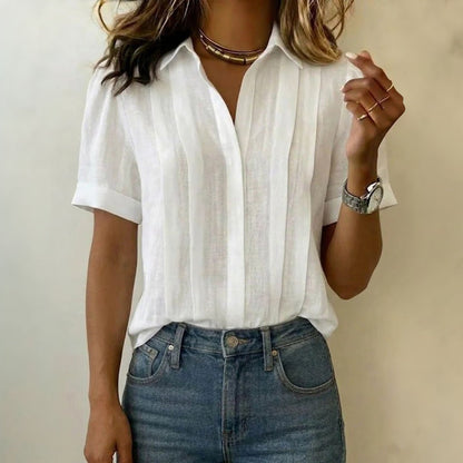 Lässige Einfarbige Blusa de Seda