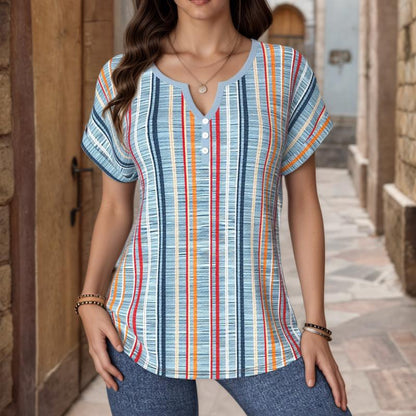 Lässige Gestreifte Blusa de Seda