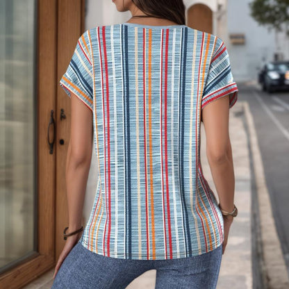 Lässige Gestreifte Blusa de Seda
