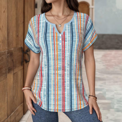 Lässige Gestreifte Blusa de Seda