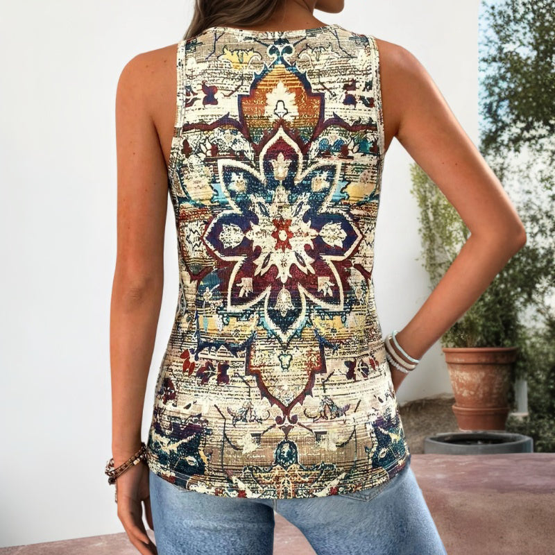 Ethnisches Inspiración Vintage-Top de Alta Costura