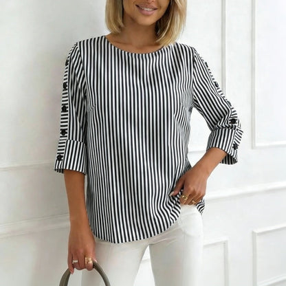 Lässige Gestreifte Blusa de Seda