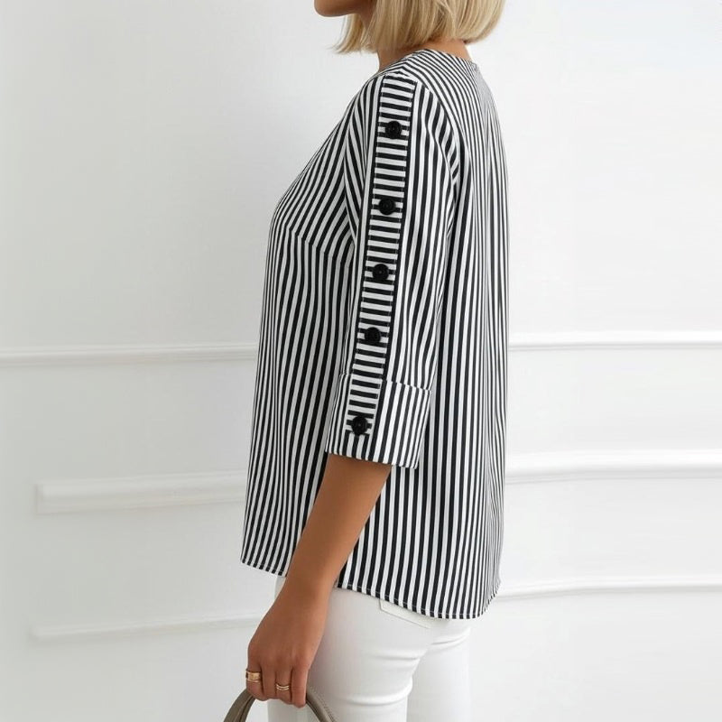 Lässige Gestreifte Blusa de Seda