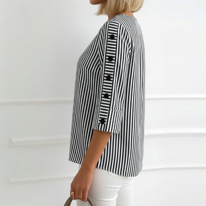 Lässige Gestreifte Blusa de Seda