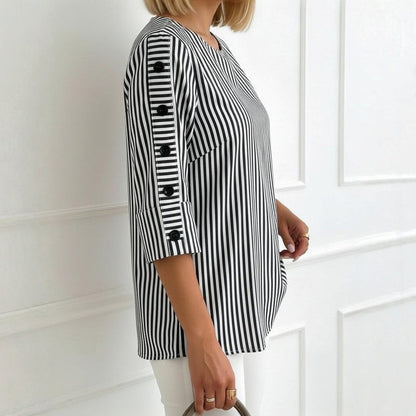 Lässige Gestreifte Blusa de Seda