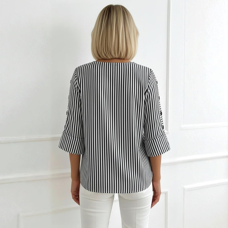Lässige Gestreifte Blusa de Seda
