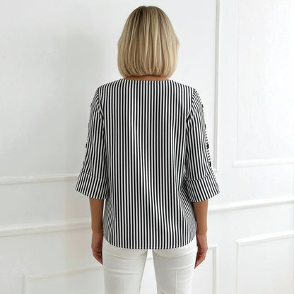 Lässige Gestreifte Blusa de Seda