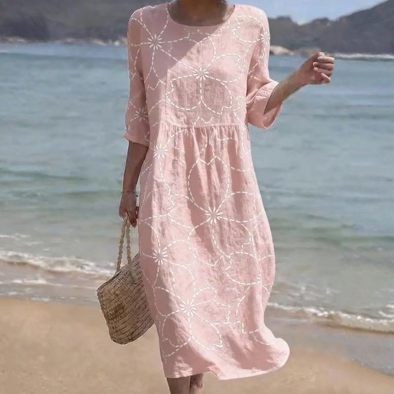 Casual Refinado Vestido Haute Couture con Motivo Botánico