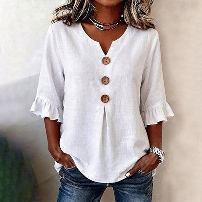 Lässige Einfarbige Blusa de Seda