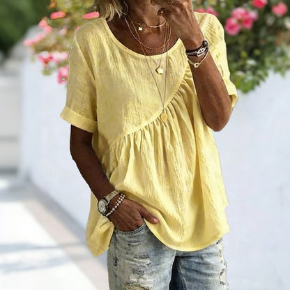 Lässige Einfarbige Blusa de Seda