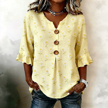 Inspiración Vintage-Blusa de Seda con Motivo Botánico