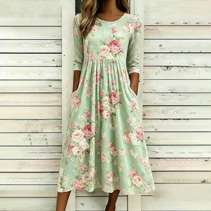Inspiración Vintage Vestido Haute Couture con Blumendruck