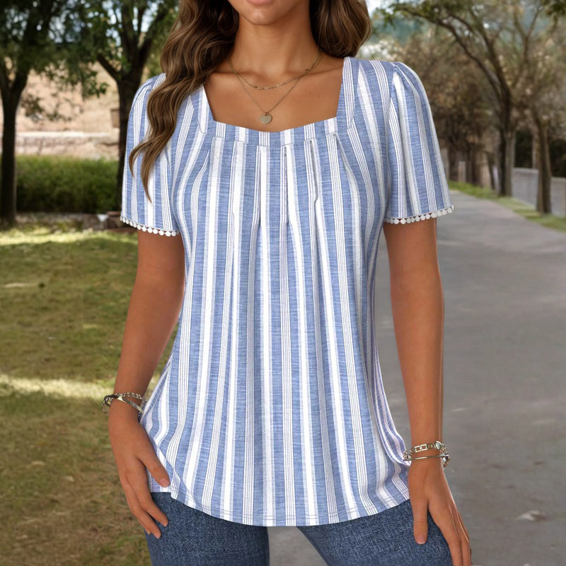 Lässige Gestreifte Blusa de Seda