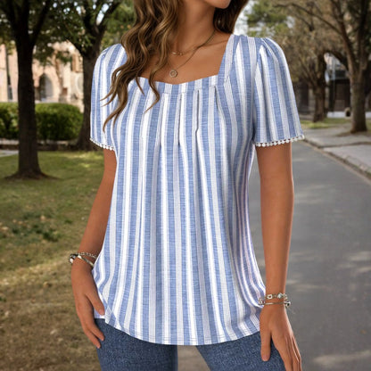 Lässige Gestreifte Blusa de Seda