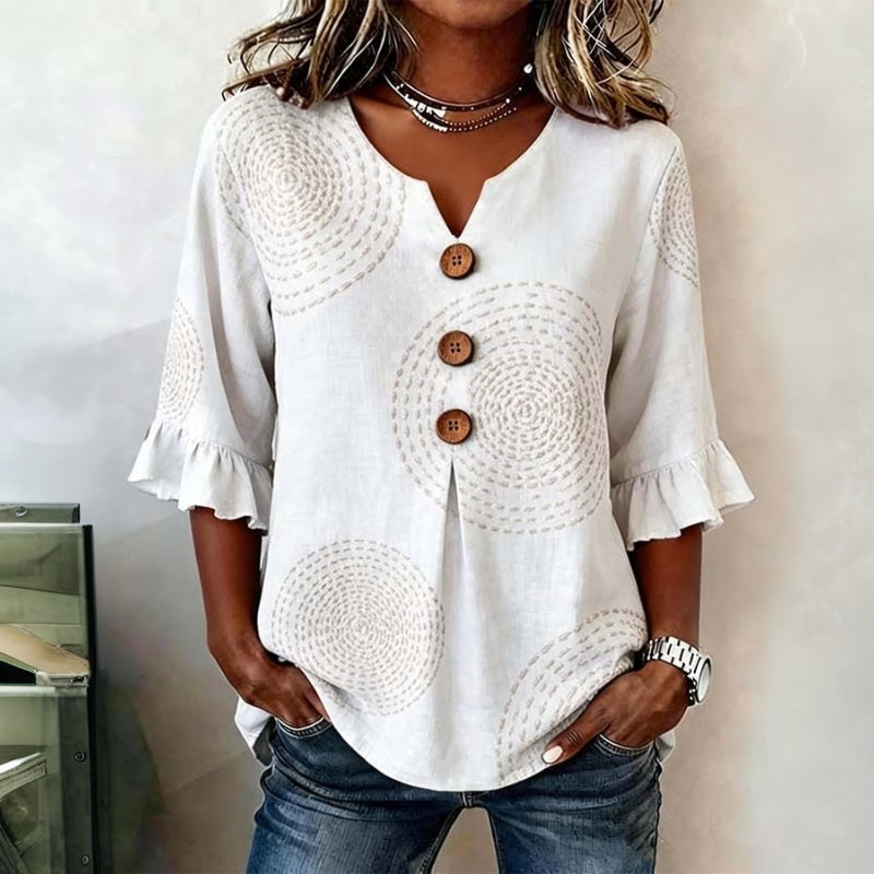 Inspiración Vintage Lässige Blusa de Seda
