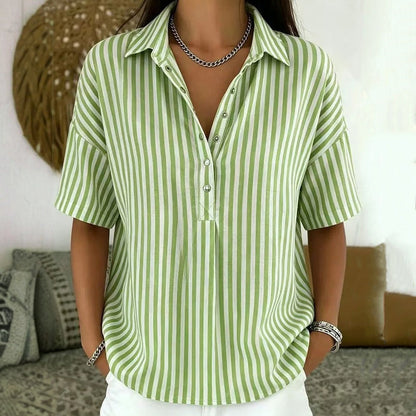 Lässige Gestreifte Blusa de Seda