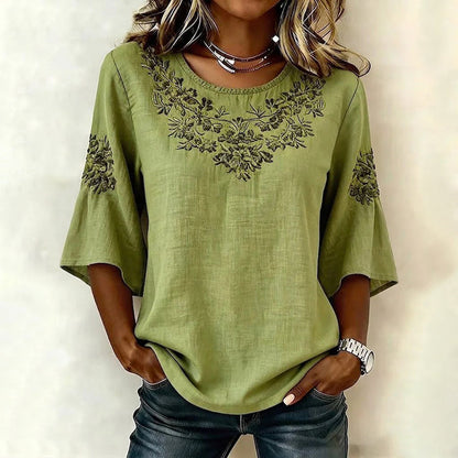 Inspiración Vintage Casual Refinado Blusa de Seda