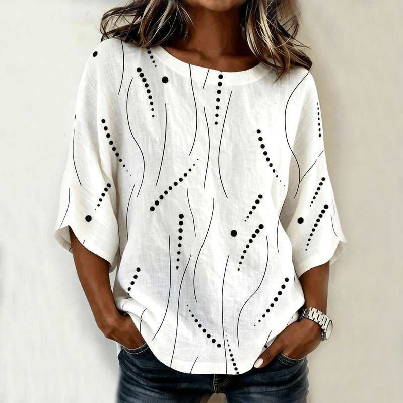 Inspiración Vintage Casual Refinado Blusa de Seda