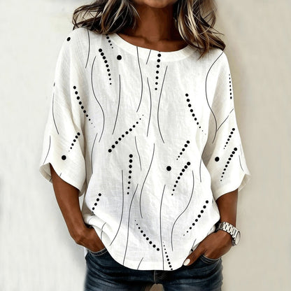 Inspiración Vintage Casual Refinado Blusa de Seda
