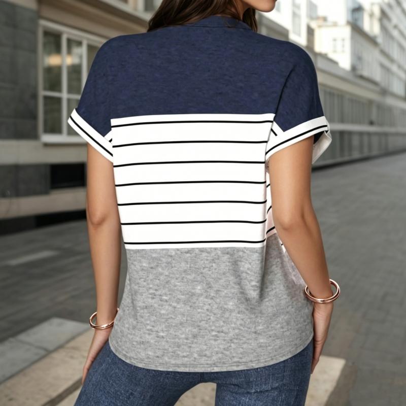 Lässige Gestreifte Blusa de Seda