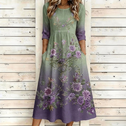 Inspiración Vintage-Vestido Haute Couture con Blumendruck