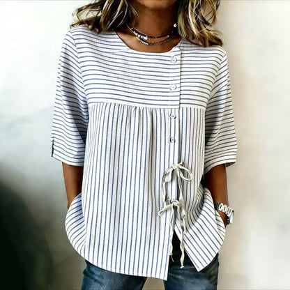 Lässige Gestreifte Blusa de Seda