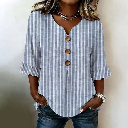 Lässige Gestreifte Blusa de Seda