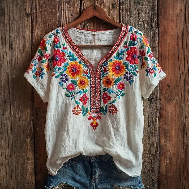 Inspiración Vintage-Camiseta Premium Cotton con Motivo Botánico