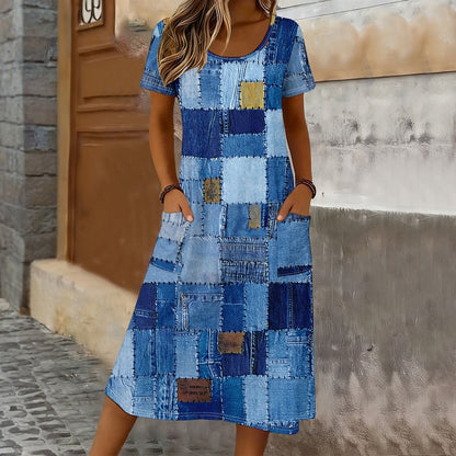 Inspiración Vintage-Vestido Haute Couture con Farbblock