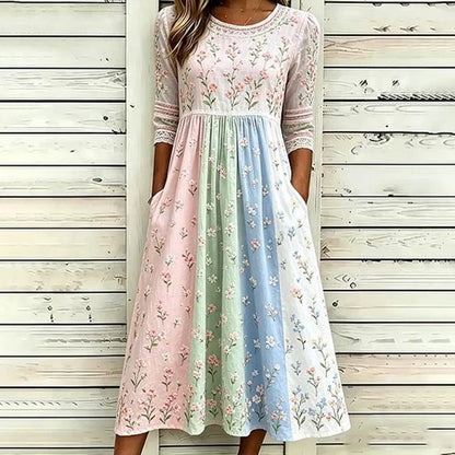 Inspiración Vintage-Vestido Haute Couture con Motivo Botánico