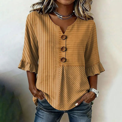 Gestreifte Inspiración Vintage-Blusa de Seda
