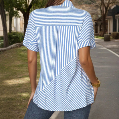 Lässige Gestreifte Blusa de Seda