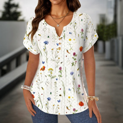 Inspiración Vintage-Blusa de Seda con Motivo Botánico