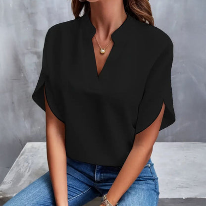 Sophia Draped V-Neck Blouse