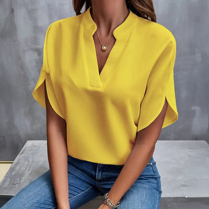 Sophia Draped V-Neck Blouse