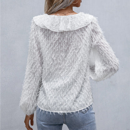 Lily Feathered Ruffle Top