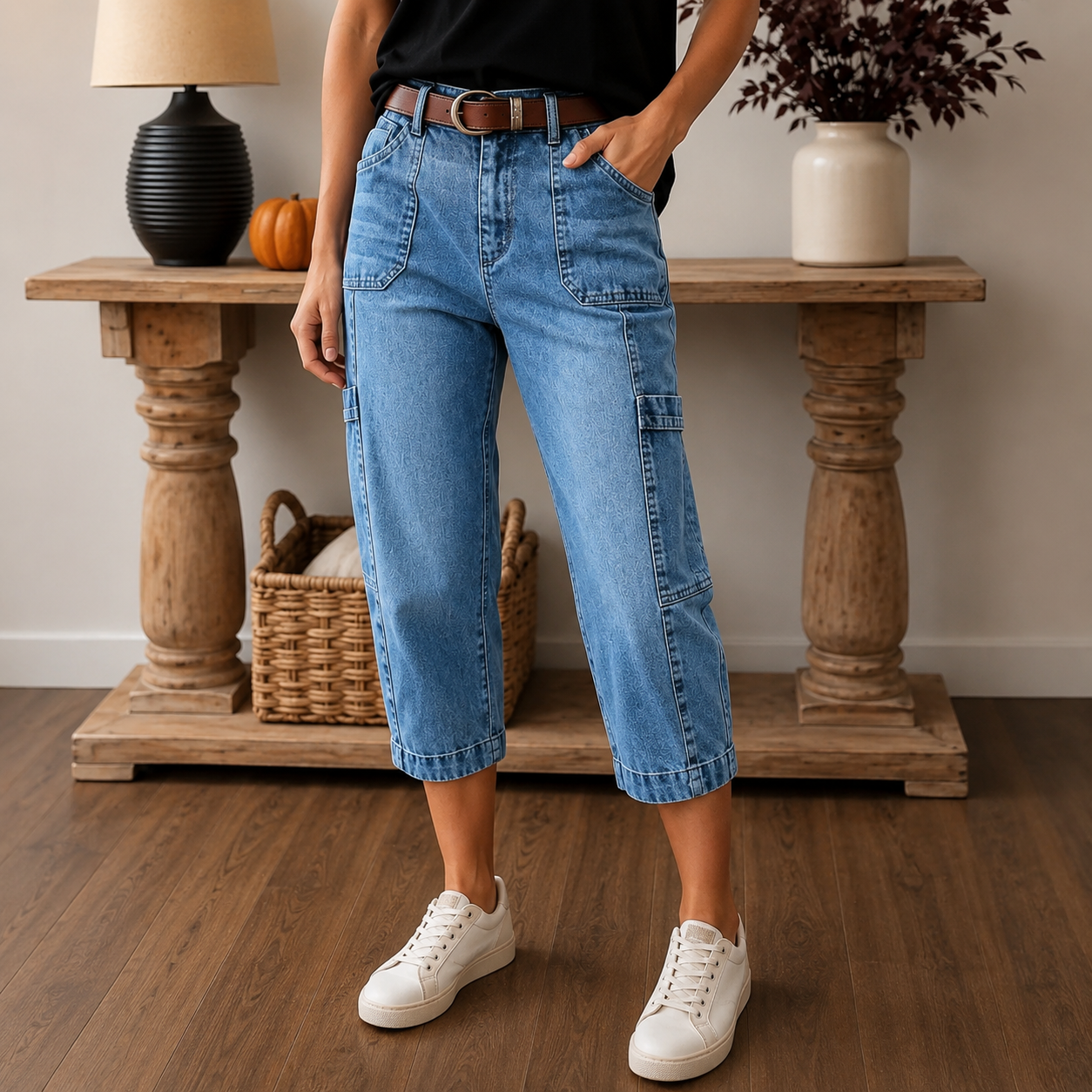 Bianca – Pantalón Denim Cargo