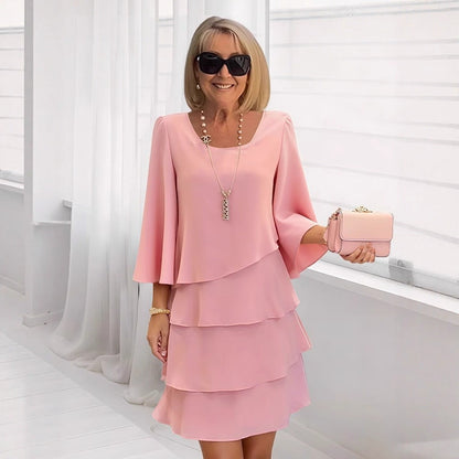 Maria – Elegant Vestido Midi con ruffles