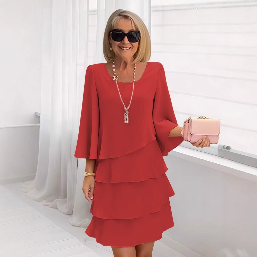 Maria – Elegant Vestido Midi con ruffles