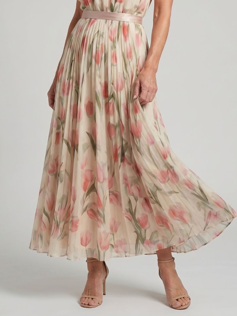 Aurelle | Halter Neck Floral Vestido Midi