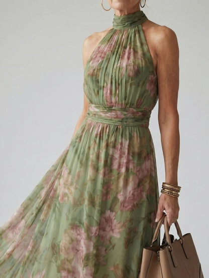 Mirelle | Gathered Halter Vestido Midi