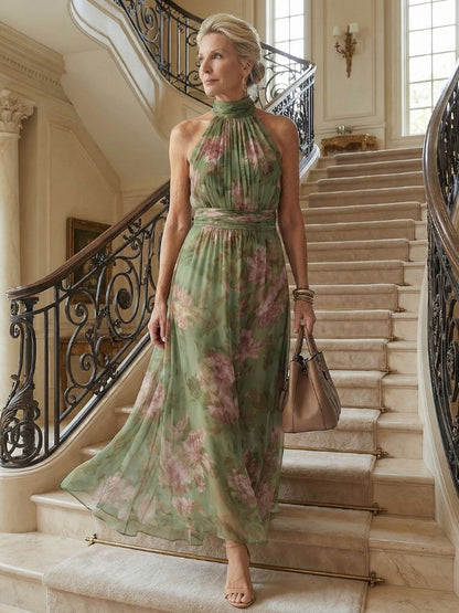 Mirelle | Gathered Halter Vestido Midi