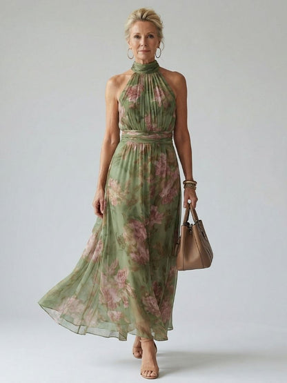 Mirelle | Gathered Halter Vestido Midi