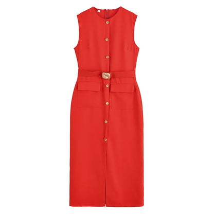 Clara Belted Midi Dress