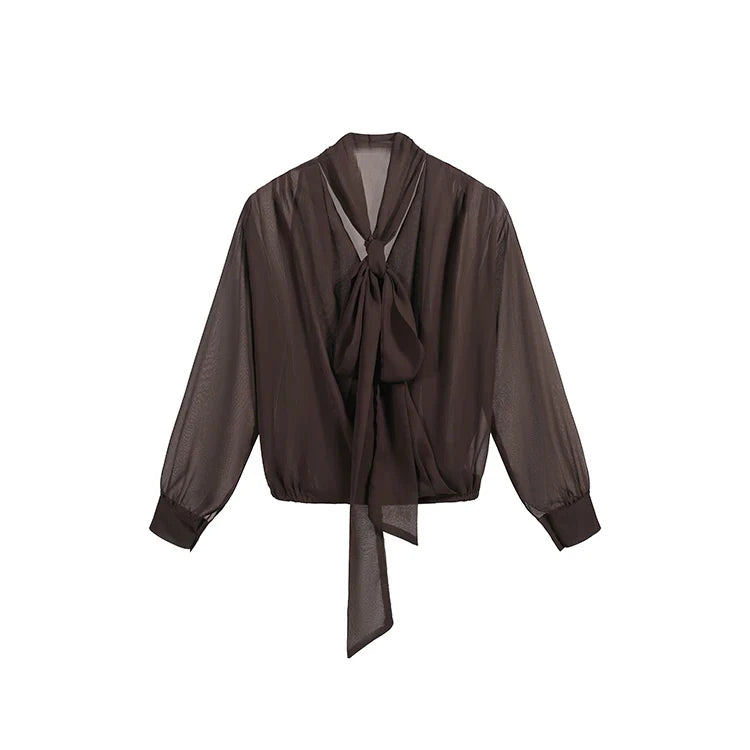 Vintage Bow Chiffon Blouse